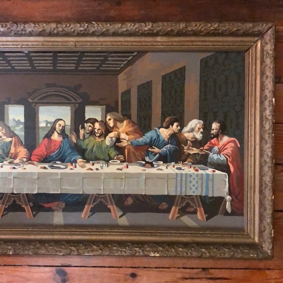 DaVinci Last Supper Acrylic Hand-Paint Framed - Picture 4 of 16